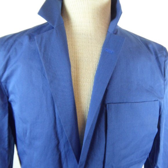 Umit Benan blue Silk cotton blazer jacket Italy i48 38r - Picture 3 of 8